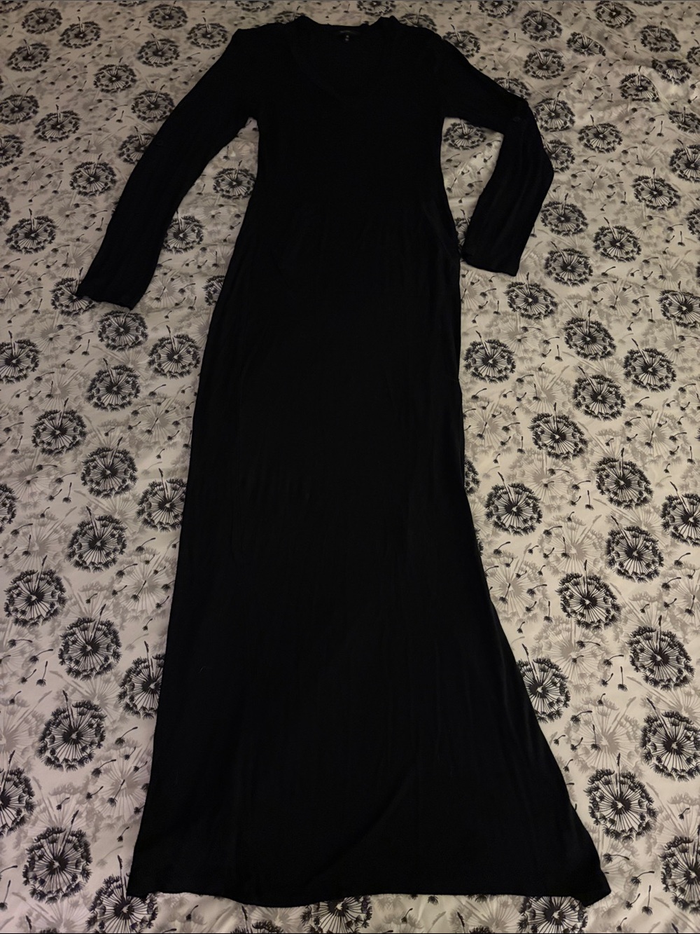 Classic Black Long-Sleeve Maxi Dress